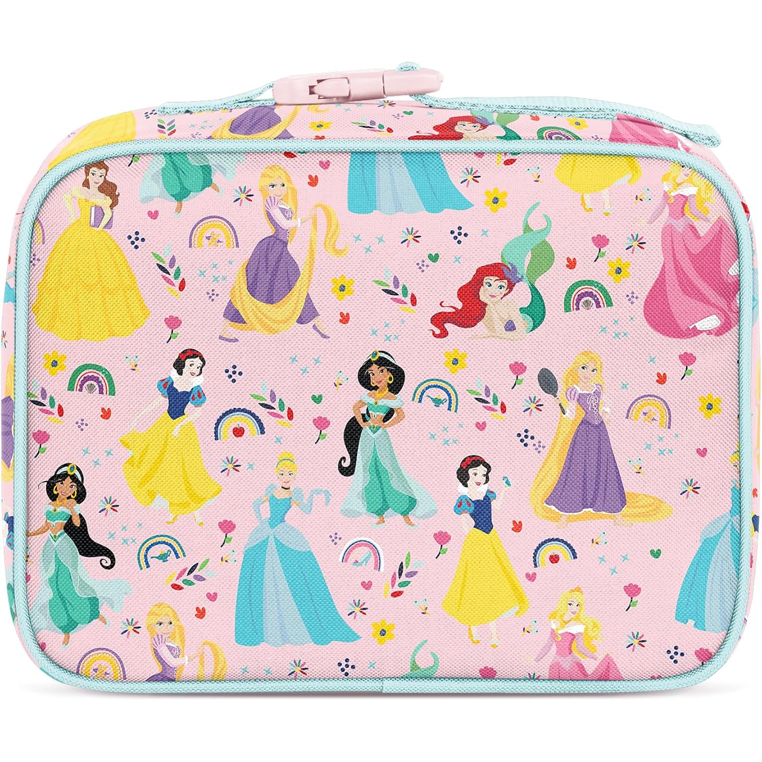 Simple Modern Disney Kids Lunch Box For School | Reusable Insulated Lunch Bag For Toddler, Girl, And Boy | Meal Containers With Exterior & Interior Pockets | Hadley Collection | Princess Rainbows