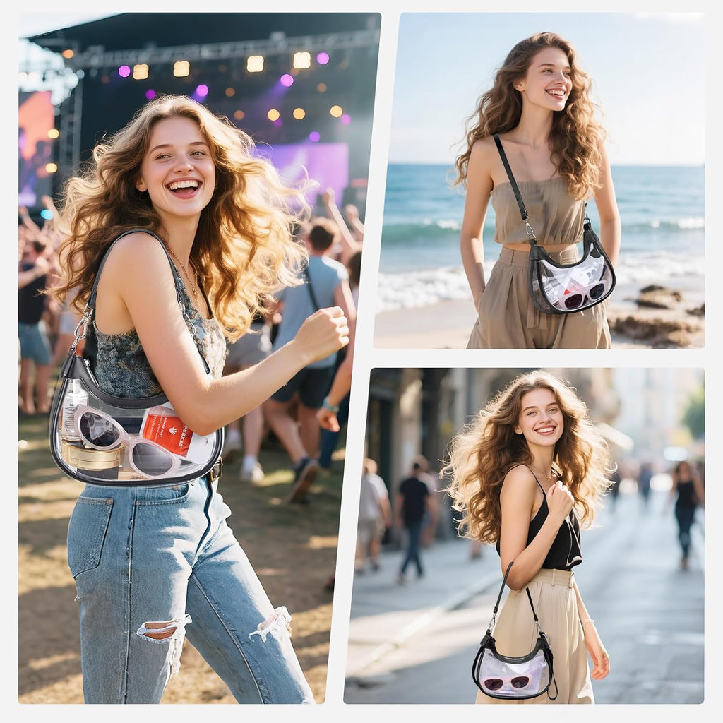 Clear Bag For Stadium Events, Clear Shoulder Bag For Stadium Approved With Wallet, For Concerts Sports Events