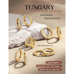 Tungary Small Gold Hoop Earrings for Women, Hypoallergenic Huggie Earrings for Sensitive Ears, Non Tarnish 14K Gold Plated Hoops for Sleeping/Daily, Cartilage Earring Stacks Set for Multiple Piercing