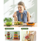 40 Pcs Glass Food Storage Containers With Lids(20 Container & 20 Lid), Borosilicate Glass Meal Prep Containers For Kitchen Storage And Organization, Bpa-Free, Leak Proof, Reusable