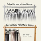 Utopia Home Velvet Hangers 50 Pack – Luxury Non-Slip Slim Hangers Black | Luxury Non-Slip Slim Pant & Coat Hangers, Strong Space-Saving Clothes Hangers With Pants Bar And 360° Swivel Hook