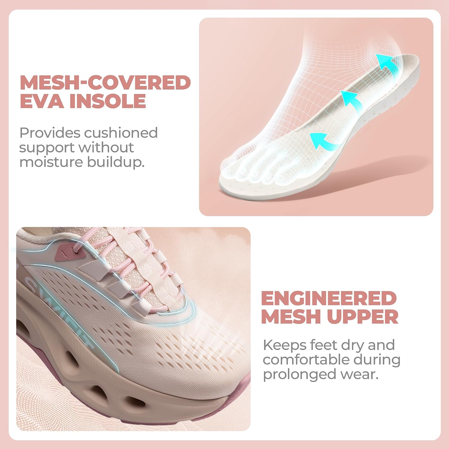 Allswifit Women'S Slip On Walking Shoes Cushioning Hands Free Non Slip Breathable Comfort Workout Running Jogging Gym Athletic Tennis Moveslide Fashion Sneakers