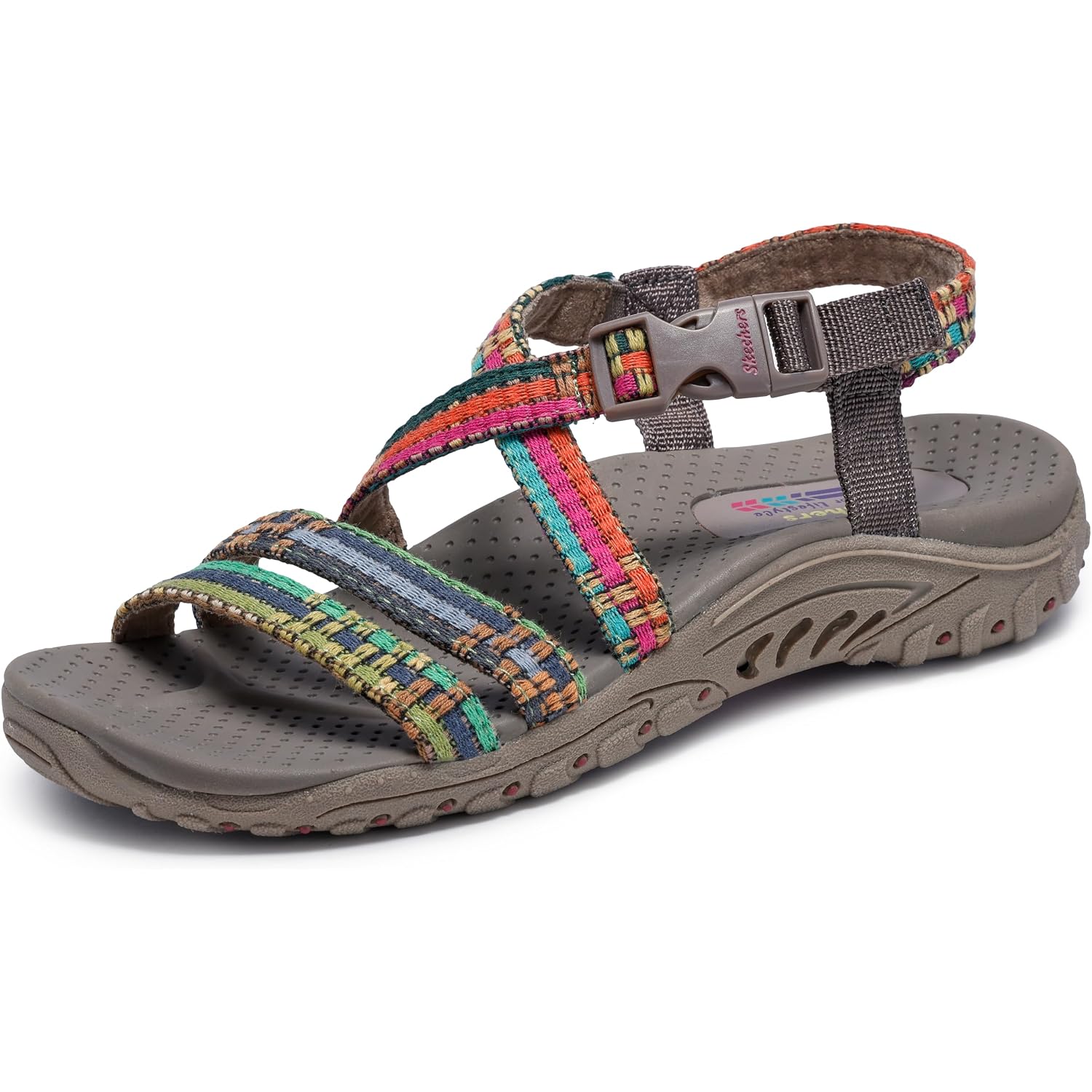 Skechers Women'S Reggae Sew Me Boho Woven Strappy Slingback Sandal
