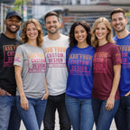Custom Shirt For Men And Women, Unisex Fit Customized Tshirt, Add Logo Image Text To Front, Back And Sleeves Black