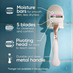 Gillette Venus ComfortGlide plus Olay Sugarberry Women’s Razor, Rose Gold Metal Handle + 4 Blade Refills, 5-Blade Razor Cartridges, Moisture Bars