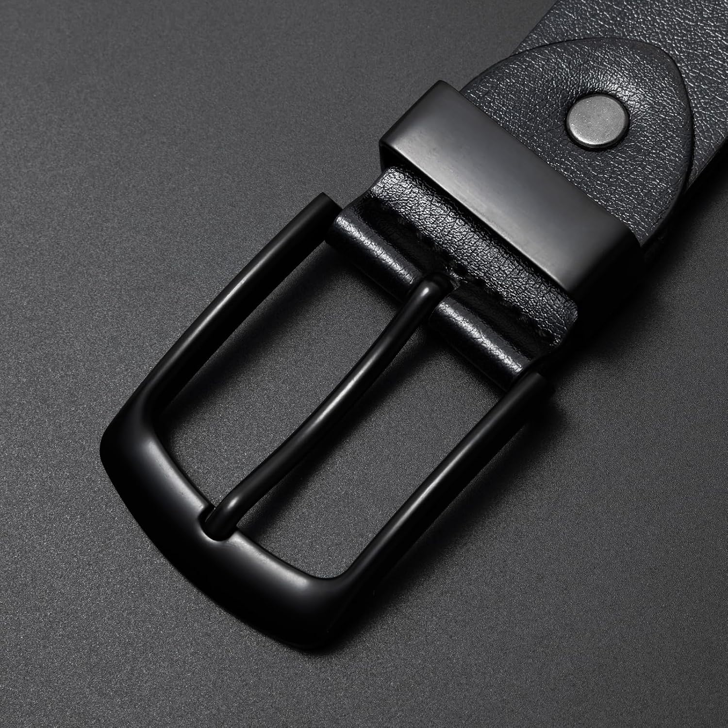 Maikun Mens Casual Dress Belt, Mens Leather Black Belt, Casual Wear Jeans Pants