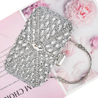 Womens Sparkly Rhinestone Crystal Glitter Clutch Purse Evening Handbag Shoulder Bag for Wedding Party Prom