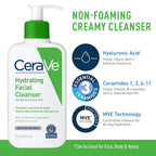 Cerave Hydrating Skin Care Set, 8Oz Moisturizing Cream & 8Oz Hydrating Facial Cleanser, Ceramides + Hyaluronic Acid Moisturizer And Face Wash, Accepted By National Eczema Association