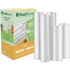 Foodsaver Custom Length Vacuum Sealer Bags Multipack, 5 Count Rolls For Airtight Food Storage And Sous Vide - Compatible With Foodsaver, 8 (2 Pack) And 11 (3 Pack)