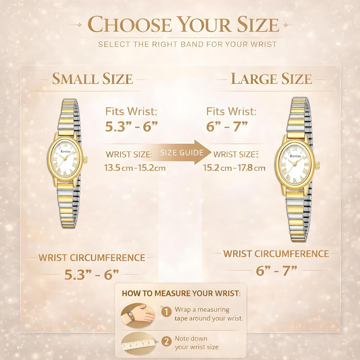 Small Gold Watches for Women - Vintage Oval Analog Quartz Watch with Stainless Steel Expansion Band, Dainty Easy Read Roman Numeral Dial, Waterproof Dress Wristwatch for Ladies Mom Gift