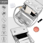 Ljczka Mini Crossbody Bags For Women Y2K Small Square Purse With Chain Strap Clutch Evening Handbags For Dressy, Prom, Party