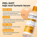 Dr. Melaxin Peel Shot Kojic Acid Turmeric Serum – Exfoliating Dark Spot Corrector With Aha/Bha & Niacinamide, Brightening & Even Tone Facial Serum (80Ml / 2.70 Fl Oz)