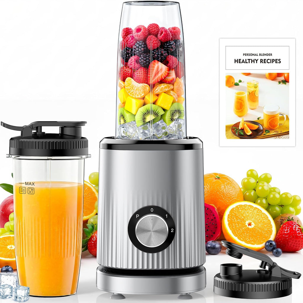 Turelar Smoothie Blender Personal Blender For Shakes And Smoothies With 2 * 24Oz To-Go Cups, Single Serve Smoothie Maker For Juices, Baby Food, Nutritious Recipe, Upgraded Version