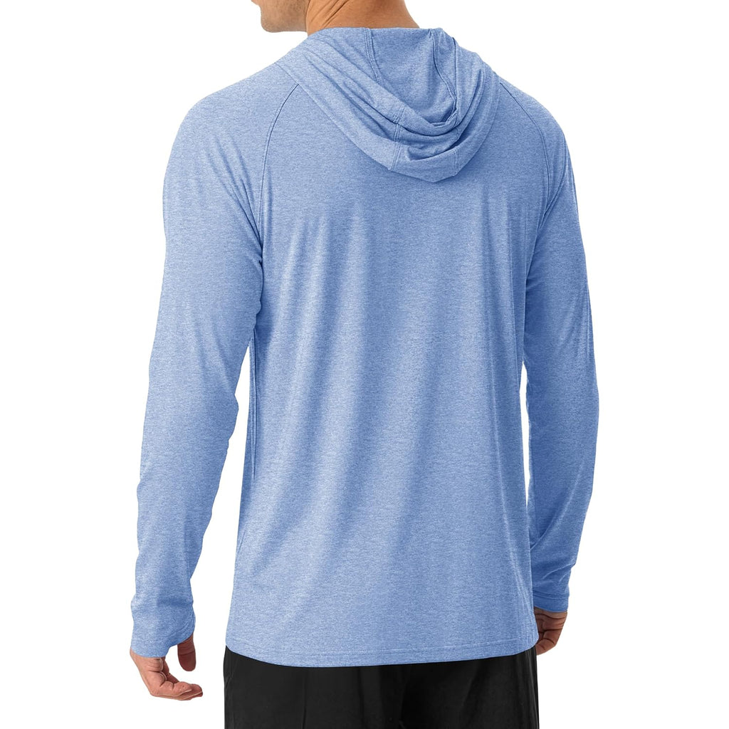 Magcomsen Men'S Upf 50+ Sun Shirts Long Sleeve Fishing Hoodie Shirt Lightweight Athletic Swim Running Hiking Rash Guard
