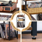 3 Tier End Table,Record Player Stand With Storage Up To 100 Albums,Turntable Stand For Vinyl,Brown Records Shelf For Living Room Bedroom