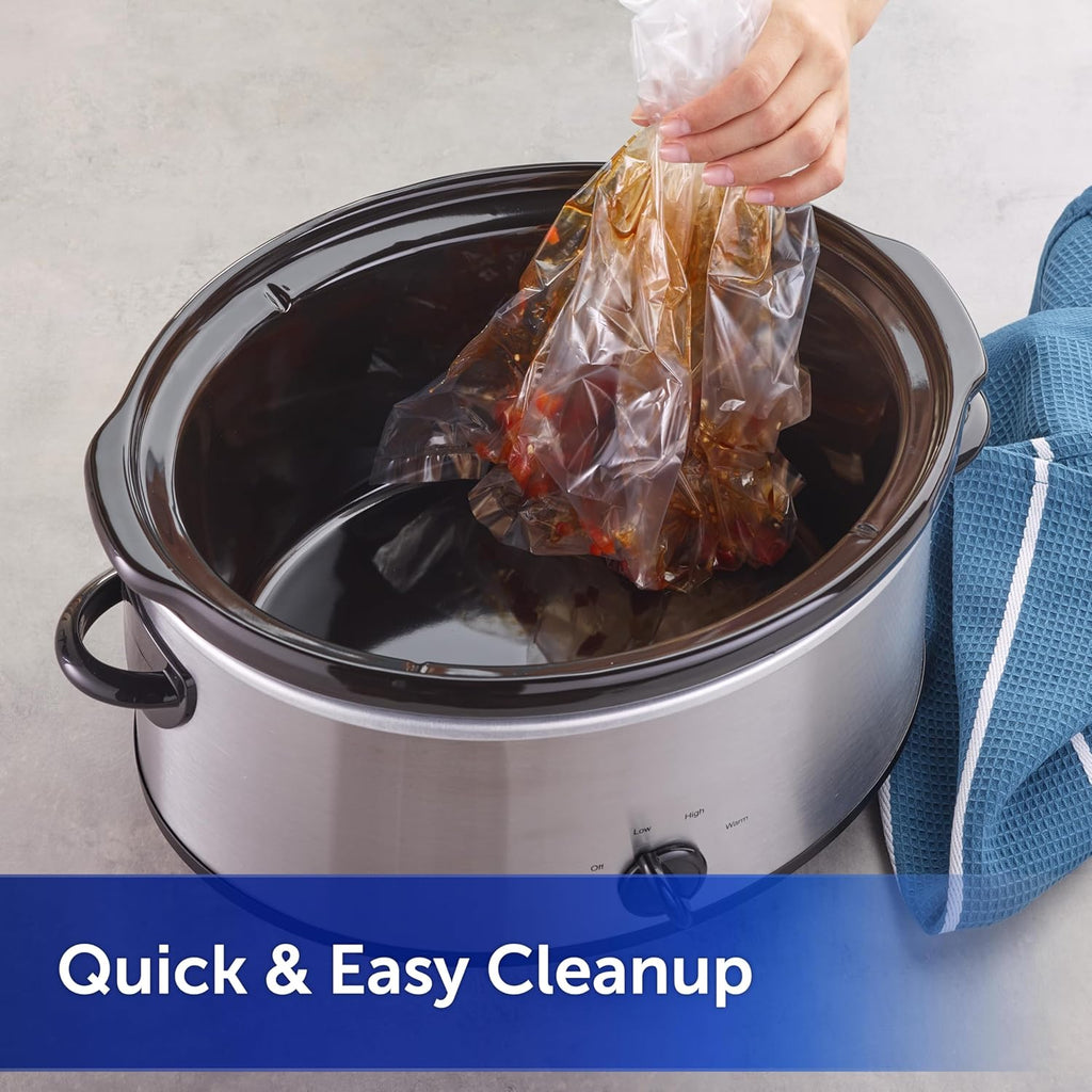 Reynolds Kitchens Bulk Slow Cooker Liners, 20 Count, Fits 3-8 Quart Round and Oval Slow Cookers, Regular Size, BPA-Free Nylon Blend Construction, Heat-Resistant Up to 400F, Prevents Stuck on Food