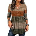 Zeagoo Women Blouses Long Sleeve Shirts Boho Henley V Neck Tops Business Casual Loose Pleated Fashion Clothing
