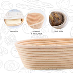 Doyolla Bread Proofing Baskets Set Of 2 10 Inch Oval Shaped Dough Proofing Bowls W/Liners Perfect For Professional & Home Sourdough Bread Baking