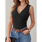 Anrabess Tank Tops For Women V Neck Sleeveless Sexy Top Ribbed Slim Fitted Tanks, 2026 Casual Summer Daily Wear & Going Out