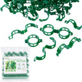Ciqiyo® 100 Pcs Plant Support Clips,Plastic Clips For Securing Plants | Tomato Vine Clips,Garden Clips For Climbing Plants,Grape And Vine Vegetables,Reusable,Vacuum Packaging (100, Green)