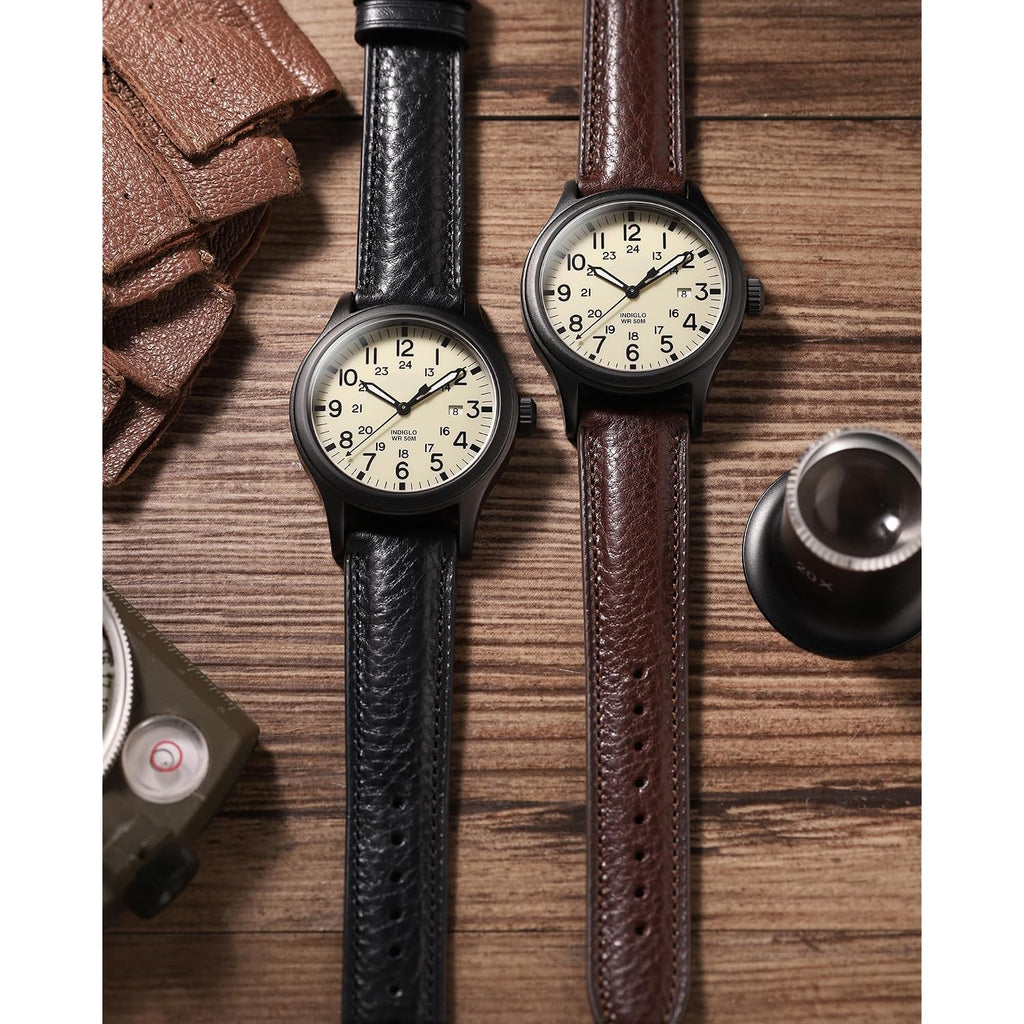 Getalia Italian Leather Watch Band Tuscany Natural Vegetable-Tanned Full Grain Genuine Leather,18Mm 19Mm 20Mm 21Mm 22Mm Quick Release Replacement Watch Straps For Men And Women Thick And Soft