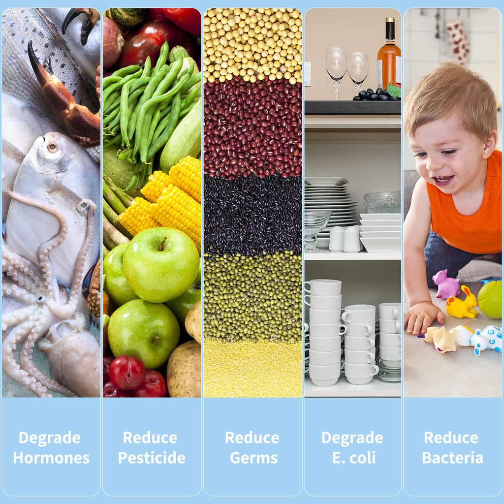 Fruit And Vegetable Washing Machine, Fruit Cleaner Device,Fruit Purifier For With Oh-Ion Purification Technology For Cleaning Fruit,Vegetable Sold By Heyjar Us Only(Blue)