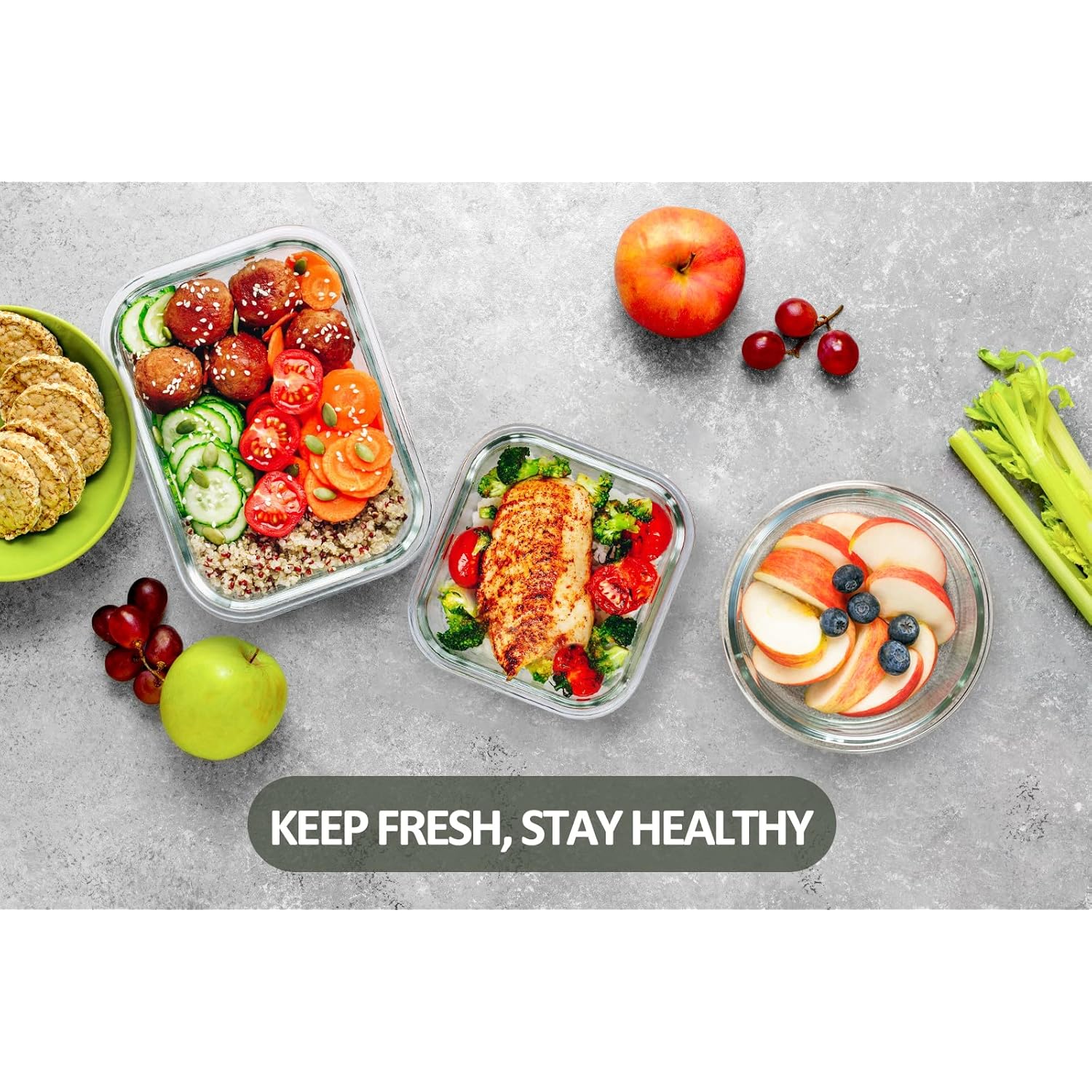 M MCIRCO 24-Piece Glass Food Storage Containers with Upgraded Snap Locking Lids,Glass Meal Prep Containers Set - Airtight Lunch Containers, Microwave, Oven, Freezer and Dishwasher