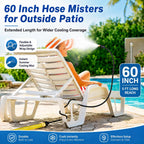 Hose Misters For Outside Patio, 60 Inch Standing Outdoor Misters For Patio Cooling, Hose Misting Sprinkler Cooling System For Chicken Coop, Backyard, Garden, Tanning, Bbq, Pool, And Bird Bath, Black