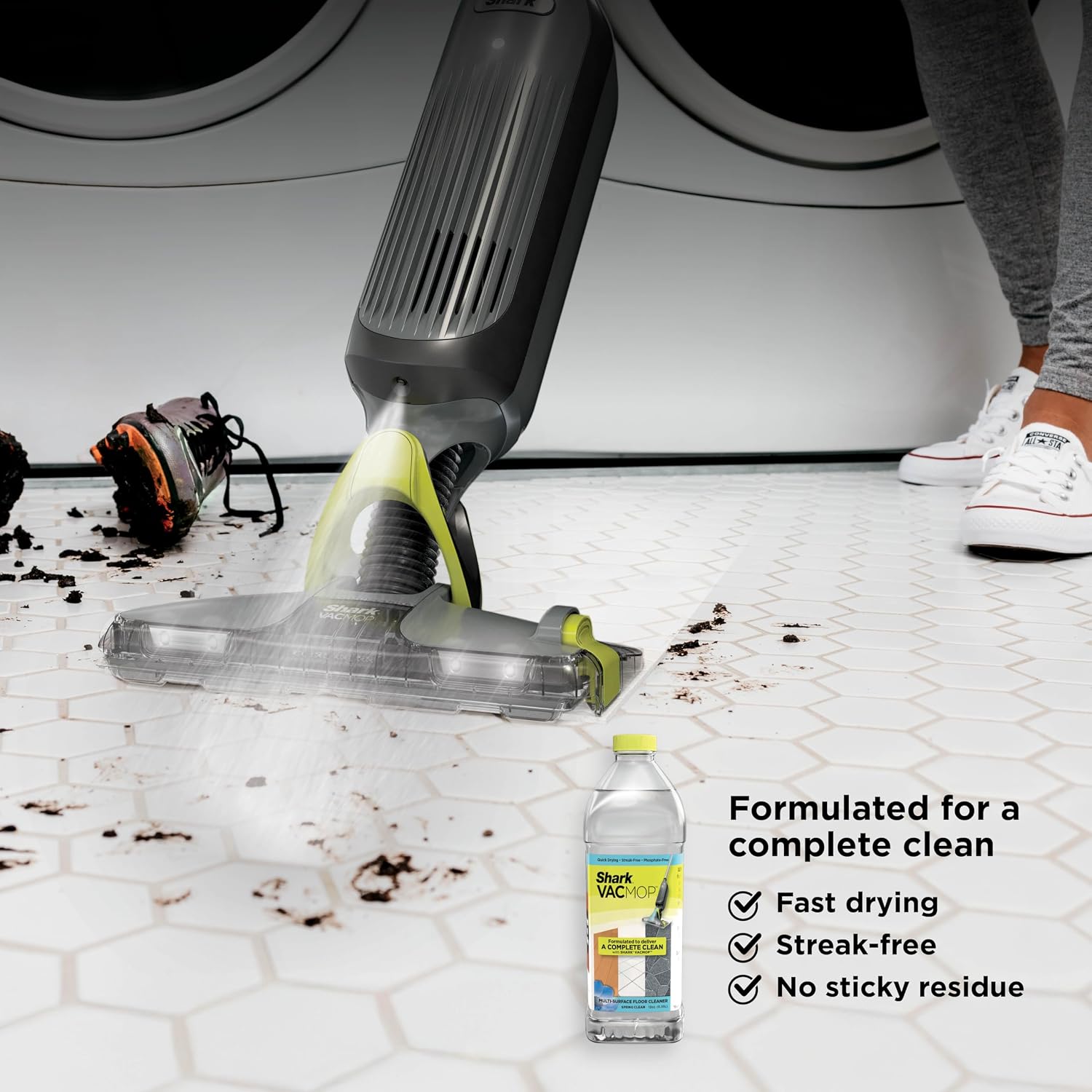 Shark Vacmop Cordless Vacuum & Spray Mop, Gray, Vm252