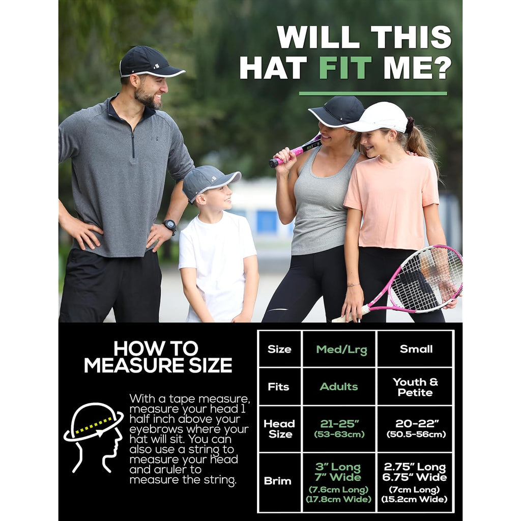 Featherlight Sports Hat. Lightweight, Quick Drying. Running, Tennis & Golf Cap for Women & Girls Graphite
