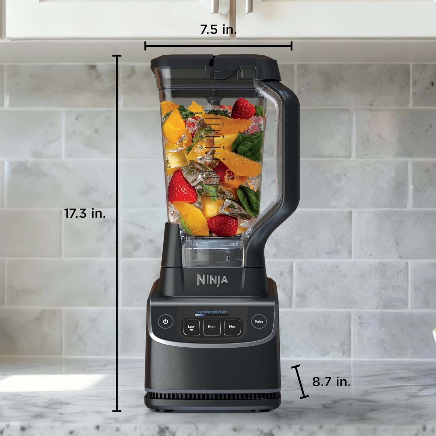 Ninja Ultracrush Professional Blender | 1000W Power, Xl 72-Oz.* Pitcher | Total Crushing Technology | 3 Manual Speeds For Smoothies, Sauces & More | Full-Size Countertop | Black | Bp201 (2026)