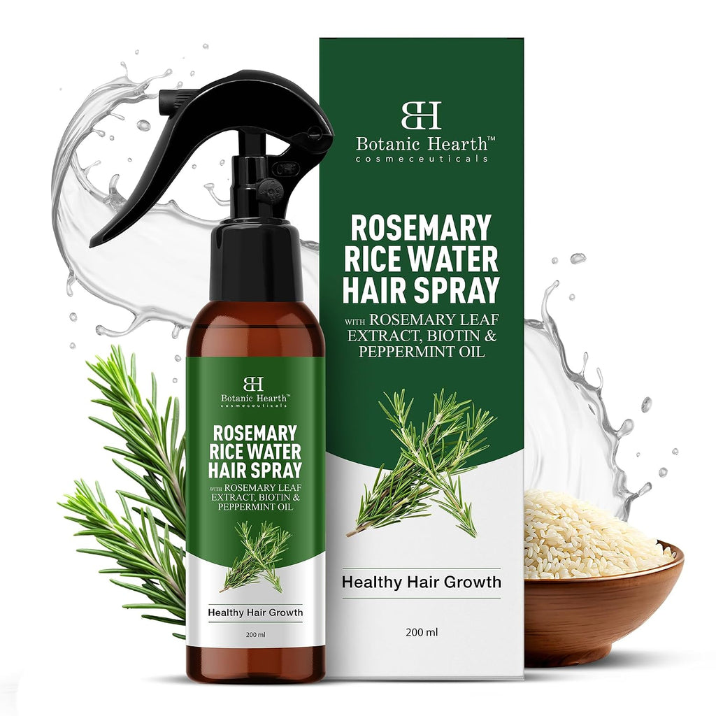 Botanic Hearth Rosemary & Rice Water Leave In Conditioner Spray For Hair Growth, 6.8 Fl Oz, Root Enhncer, Korean Scalp Treatment For Thinning Hair, Anti-Itch & Hair Strengthening Spray For Women & Men
