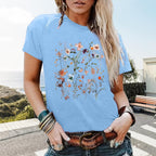 Women Graphic Tee Casual Floral T Shirts