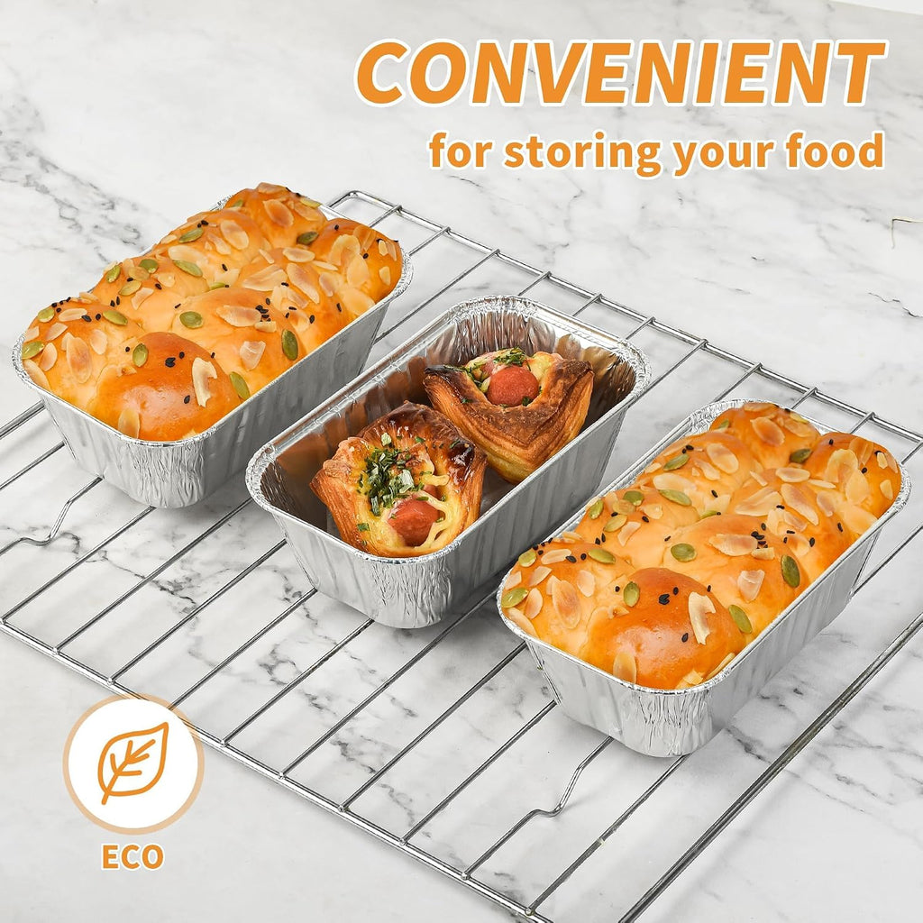 60 Pack Disposable Mini Aluminum Loaf Pans With Chear Lids,(6"X3.5"X2" )1 Lb Foil Loaf Pans,Disposable Aluminum Food Containers With Lids,Small Aluminum Tin Foil Baking Pan For Cakes, Bread, Meat