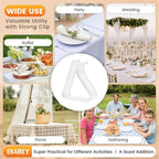 24 Pieces Clear Tablecloth Clips, Durable Plastic Table Cover Holders, Windproof Transparent Clamps for Securing Tablecloths Indoor Outdoor Party, Wedding, Christmas Event, Picnic, Camping (24, Large)