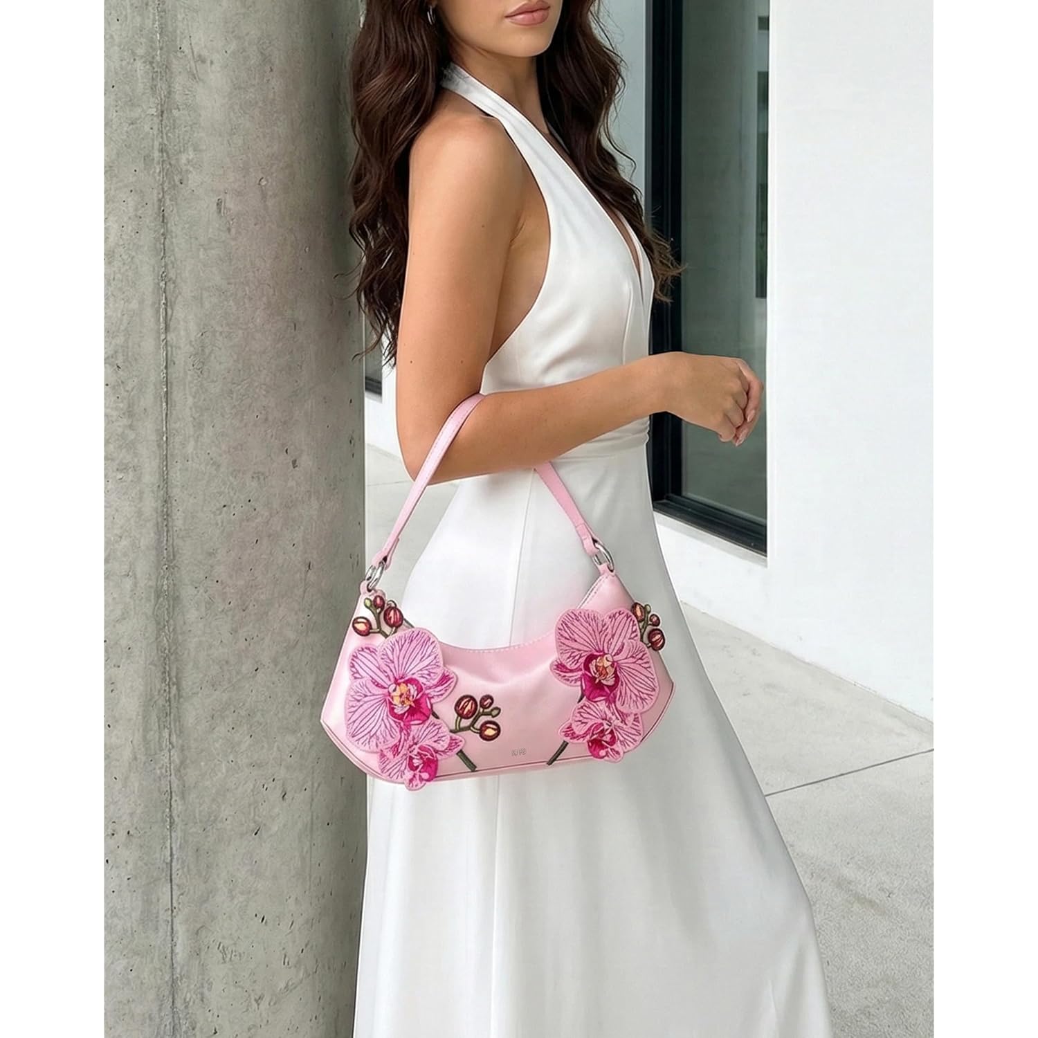 Jw Pei Women'S Lily Shoulder Bag - Orchid Embroidered Pink