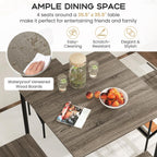 Giantex 5-Piece Dining Table Set W/Counter Height Table & 4 Bar Stools, Modern Kitchen Dining Set W/Footrest & Backrest, Space-Saving Dinette Set For Pub, Dining Room, Restaurant (Black Oak)