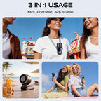 Portable Handheld Fan With Ice Cooling-5 Gear High Speed Turbo Personal Fan Rechargeable,Up To 13 Hrs,Mini Fan Handheld,Europe Travel Essentials Accessories, Beach Vacation, Gifts For Women
