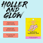Holler And Glow Printed Foot Mask Variety Pack, Masks For Dry Cracked Feet, Peach & Vanilla Scented, Infused With Hyaluronic Acid, Hydrating Foot Care Treatment, Moisturizing Socks, 6 Piece Set
