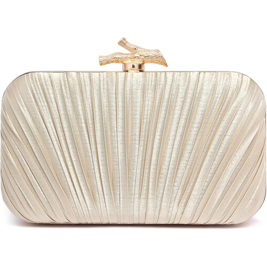 Purses for Women Evening Bag Handbags Formal Pleated Clutch Bag with Chain for Prom Wedding Party Black-tie affairs