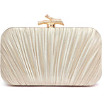 Purses for Women Evening Bag Handbags Formal Pleated Clutch Bag with Chain for Prom Wedding Party Black-tie affairs