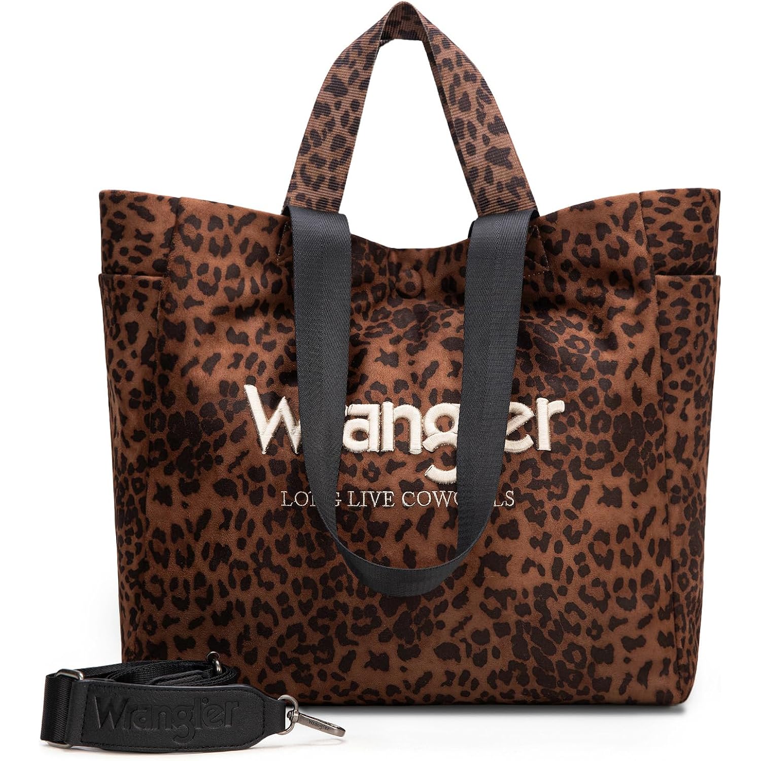 Montana West Wrangler Large Tote Bag for Women Designer Leopard Print Purse for Travel Work Gym