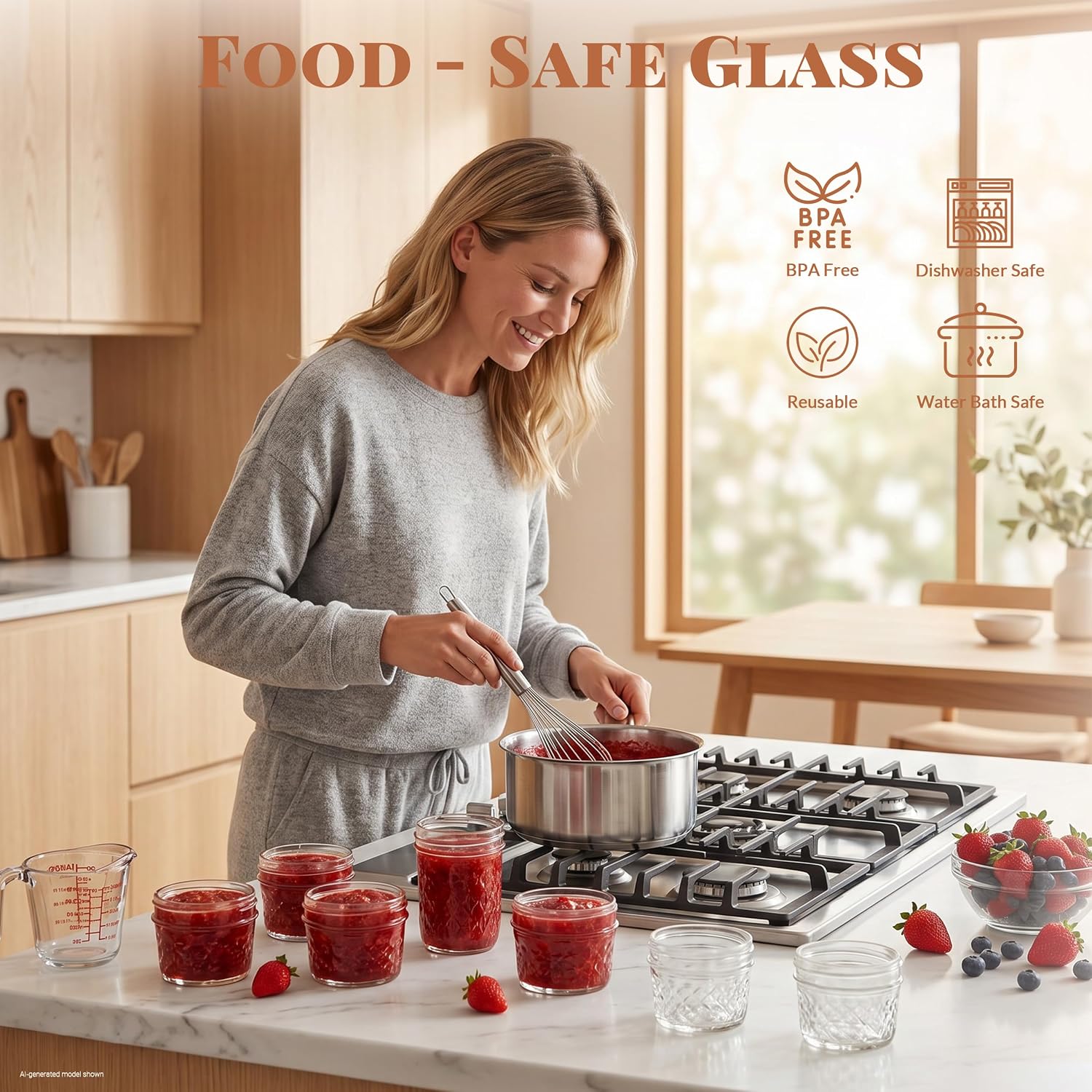 Cyclemore 40 Pcs 4Oz Clear Glass Mini Mason Jars With Silver Separable Lids And Diamond Appearance, Small Spice Canning Jars For Honey, Jam, Jelly, Wedding Favors, Kitchen Food Storage