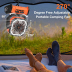 Portable Rechargeable Fan 20000Mah, Camping Fan With Led Light & Remote, Usb C Cordless Battery Powered, 4 Speeds Timer Hanging Hook For Travel Tent Outdoor Essentials - Orange