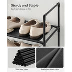 Songmics Shoe Rack, 10-Tier Shoe Shelf, Shoe Storage Organizer, 11 X 17.7 X 68 Inches, Metal Frame, Non-Woven Fabric Shelves, For Entryway, Bedroom, Black Ulsh010B02