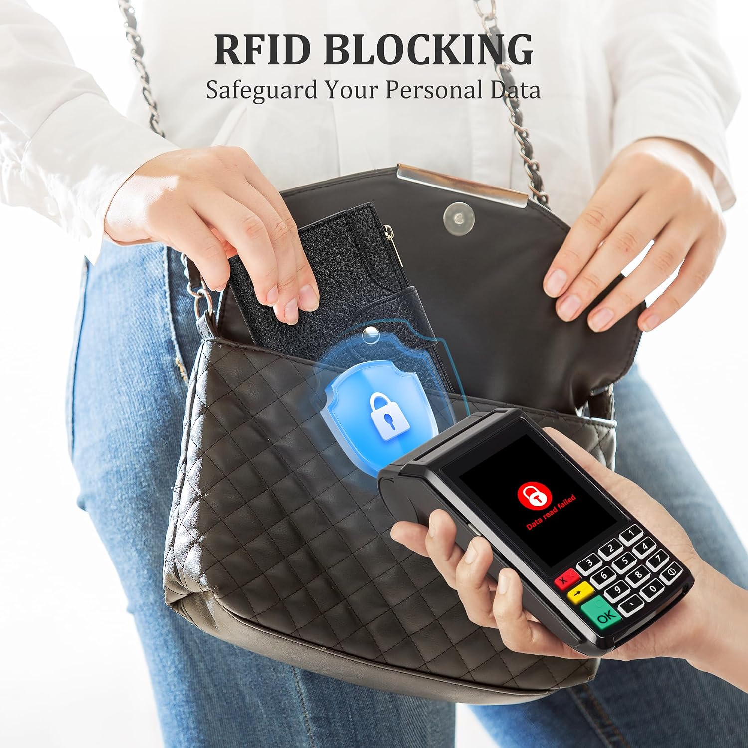 Small Women'S Bifold Wallet, Rfid Blocking Credit Card Holder With Zipper, Travel Cute Coin Pocket Wallet For Ladies, Black