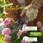 Handlandy Gardening Gloves For Women, Breathable Ladies Leather Garden Yard Gloves Best Gift For Gardeners