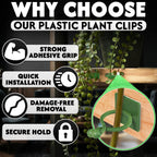 110 Pcs Self-Adhesive Climbing Plant Wall Clips For Vines (Green) | Adhesive Plant Clips For Climbing Plants, Pothos, And Ivy; 40 Small, 40 Medium, 30 Large Sizes In Set; For Indoor & Outdoor