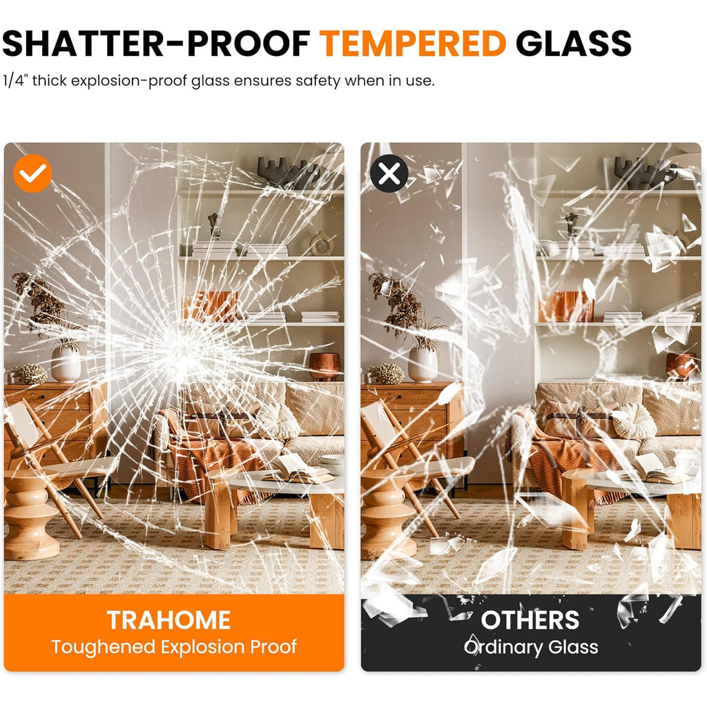 TRAHOME Bathroom Vanity Mirror for Wall, 2 Pack 36" x 24" Metal Framed Rectangular Bathroom Wall Mirror for Over Sink, HD Shatterproof Glass, Hangs Horizontally or Vertically(Black)