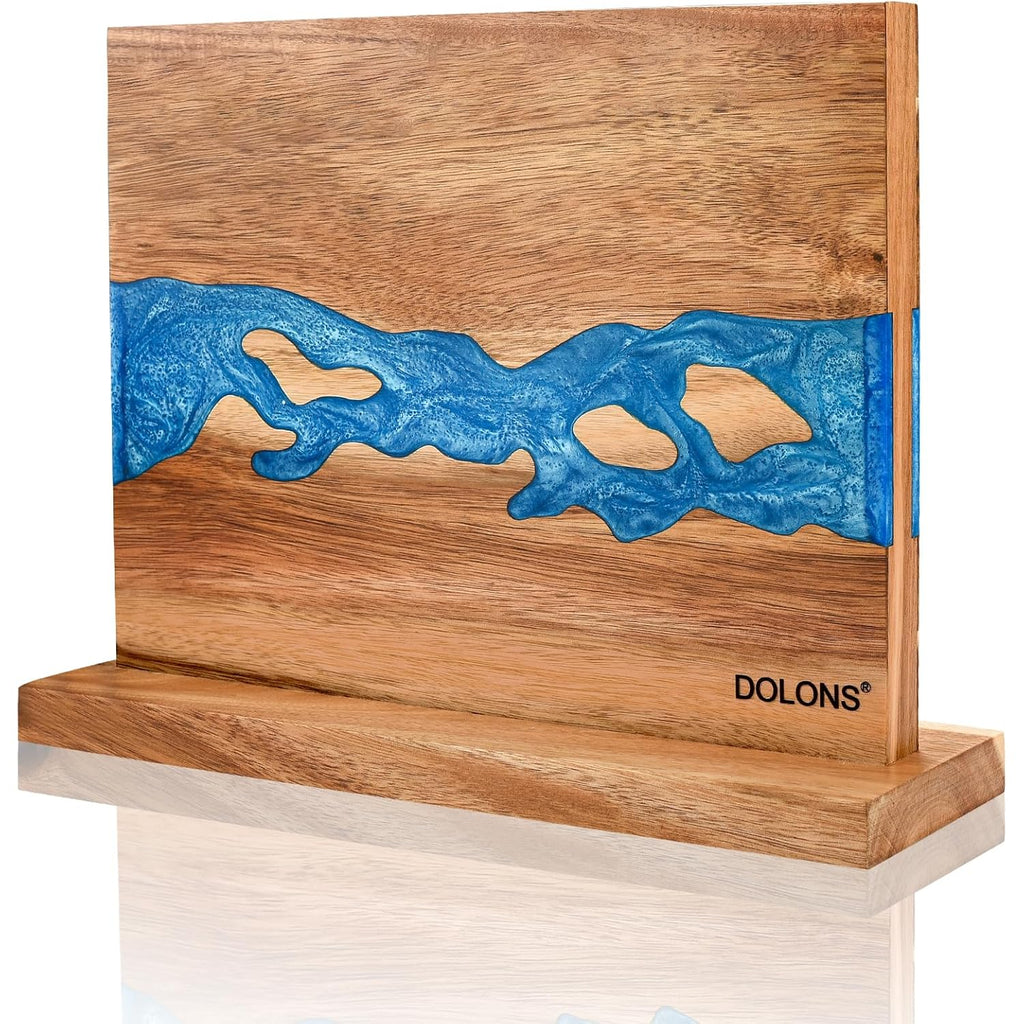 Magnetic Knife Block,Acacia Wood And Resin Kitchen Magnetic Knife Holder，Equipped With Strong Magnets,Multifunctional Double Side Knife Storage Organizer For Kitchen Counter ，Gifts For New Home
